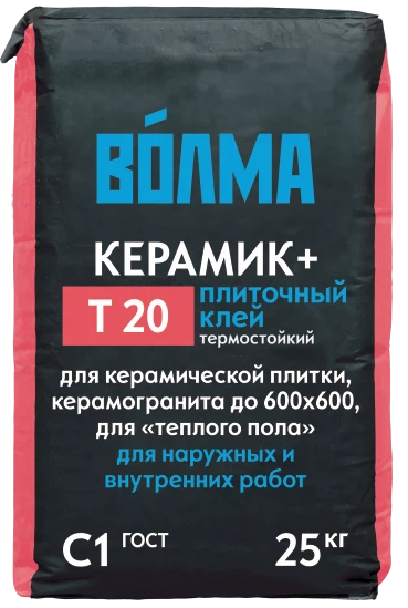 Изображение товара Клей для плитки Волма-Керамик+ 25кг - надежное крепление для внутренних и внешних работ