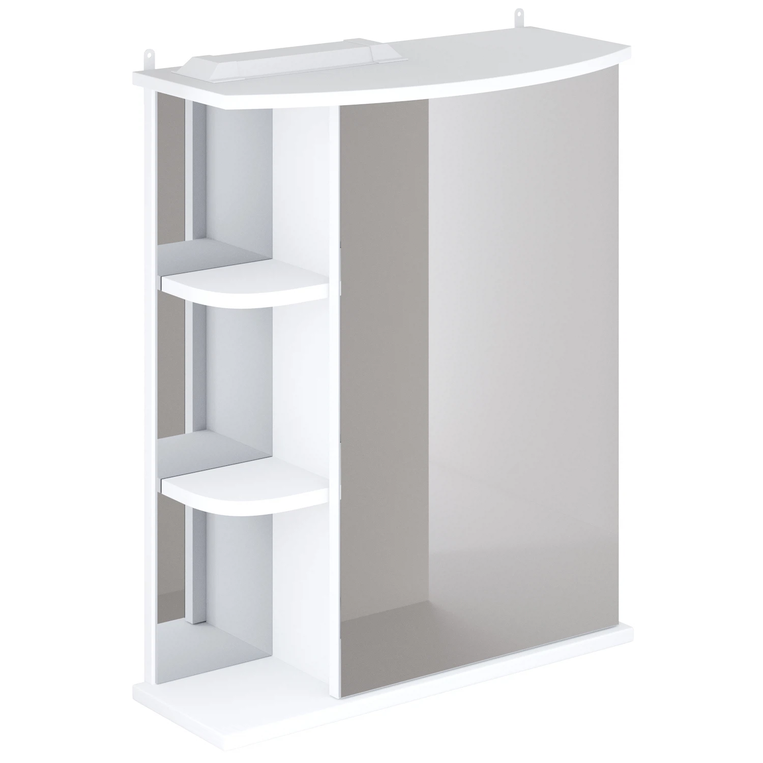 Изображение товара Шкаф зеркало IKA Уют 60 правый со светильником Белый глянец