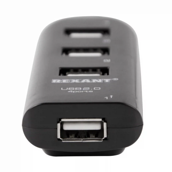 Разветвитель usb 2.0 на 4 порта, черный,
