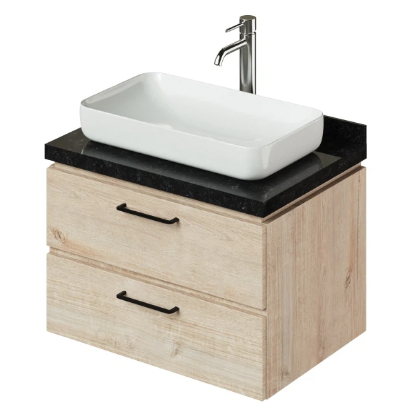 тумба с раковиной подвесная итана wood 70 700х500х505 (дуб себастиан)