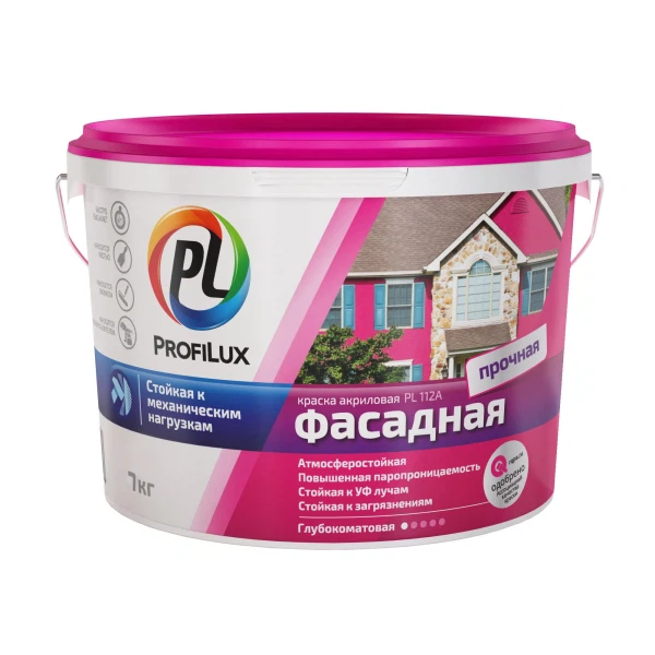 Краска profilux pl-112a акриловая фасадная