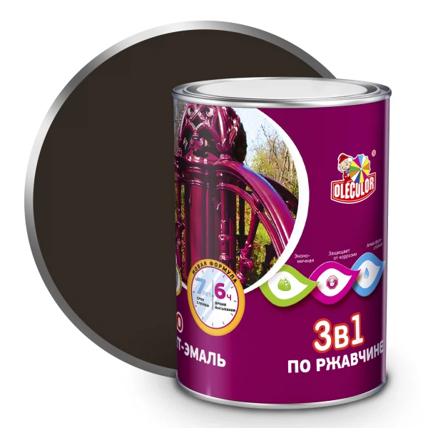 Грунт-эмаль по ржавчине olecolor шоколадный