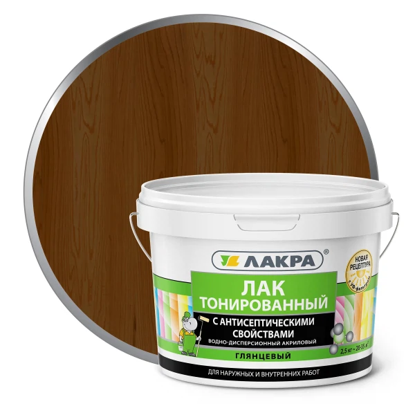Лак акриловый лакра орех 2,5кг, цвет коричневый