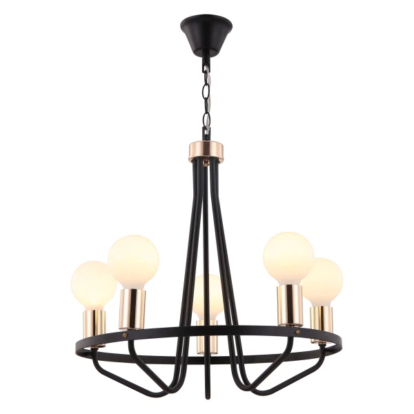 

люстра подвесная freya arabella fr5002pl-05b е27 5x60вт ip 20 черный