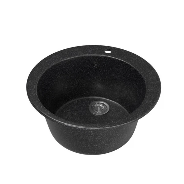 

мойка кухонная mixline ml-gm13 49,5см круглая черная, Черный