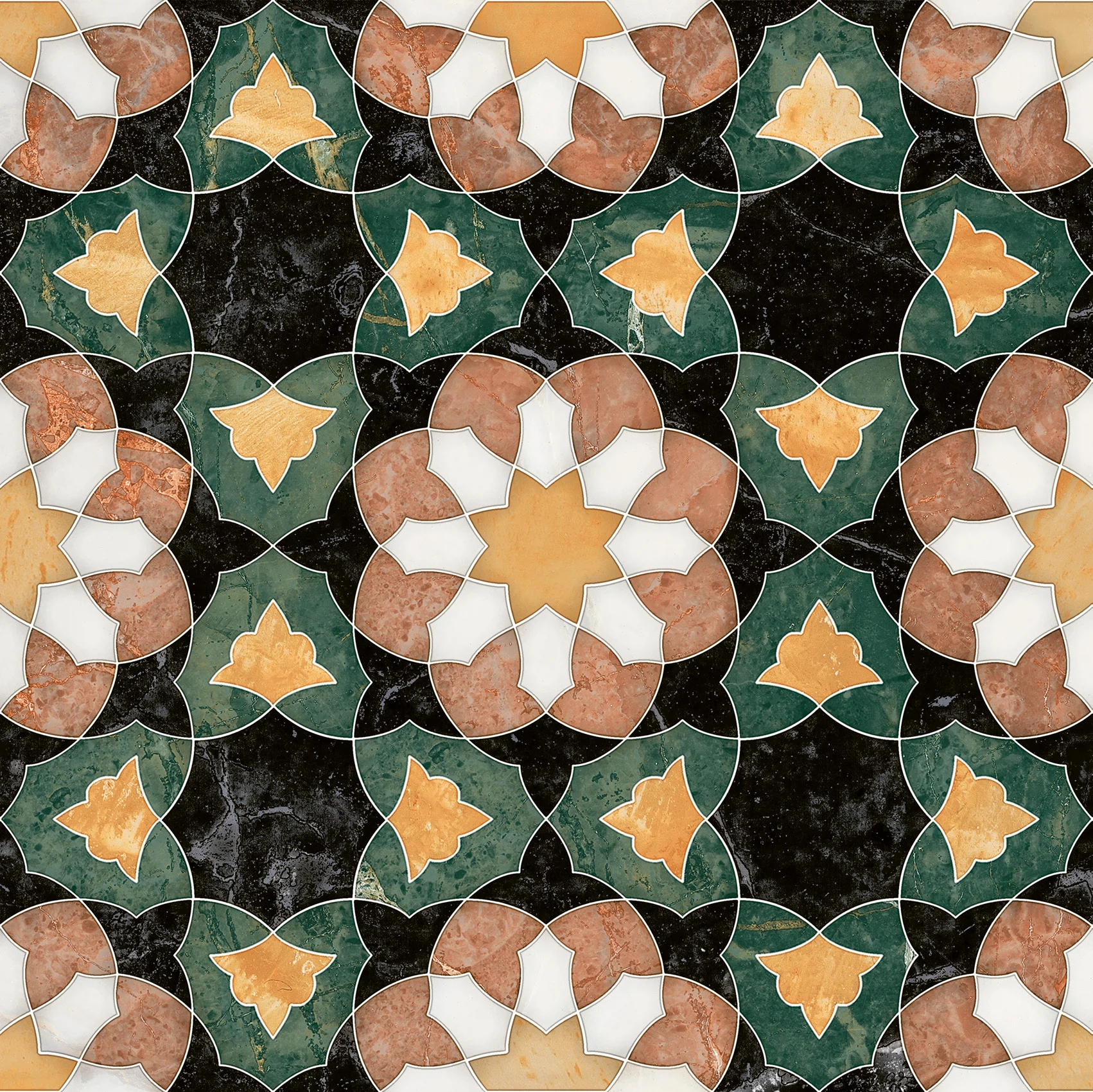 Изображение товара Керамогранит Monopole Marrakech, Monopole многоцветный орнамент , 22 * 22 , ( 23 шт. в уп ) , 00000090356