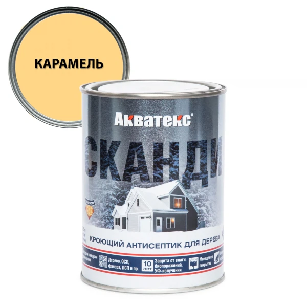 

антисептик акватекс сканди для дерева карамель 0,75л, Бежевый