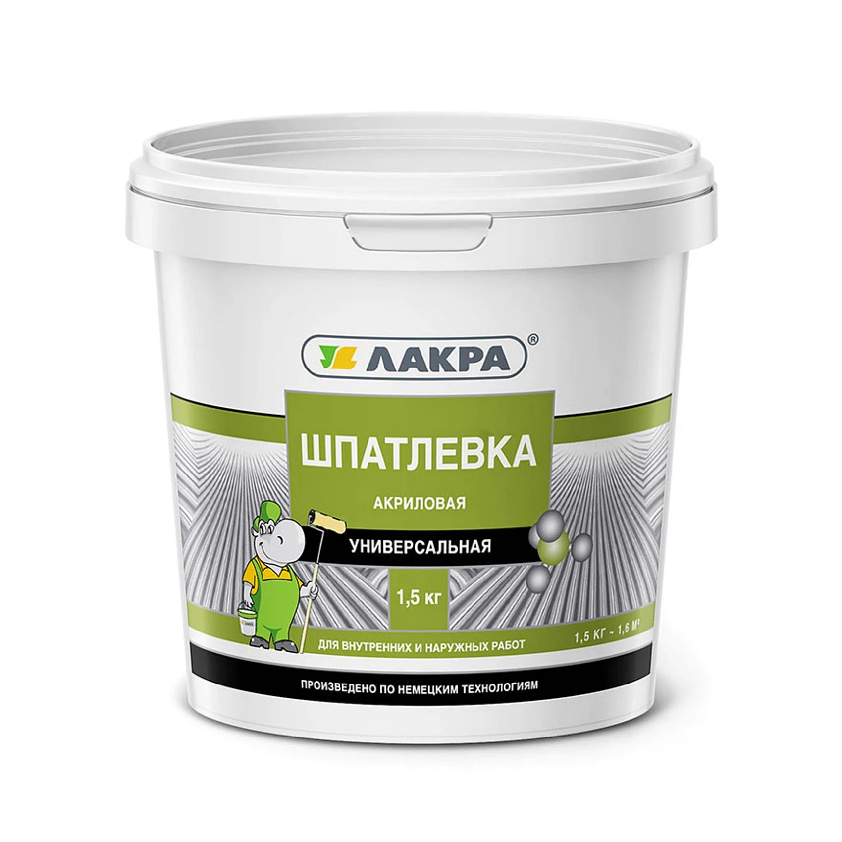 Изображение товара Шпаклевка универсальная акриловая Лакра белая, 1,5 кг.