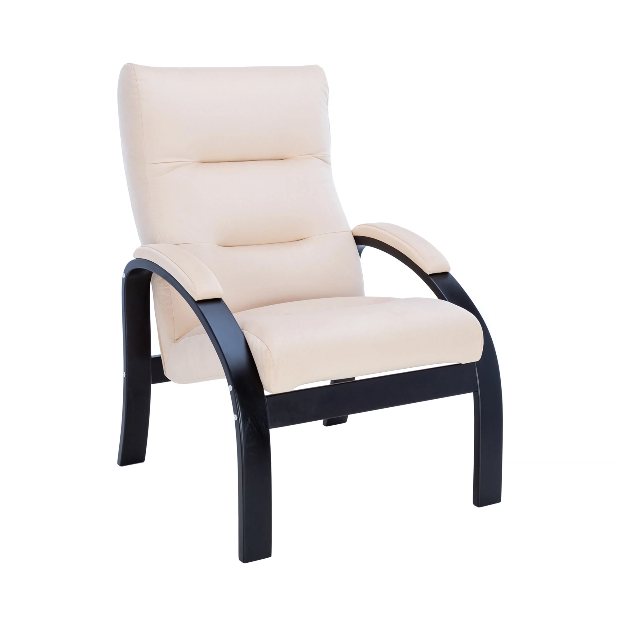 Изображение товара Кресло Лион классическое бежевое из велюра с мягкими подлокотниками