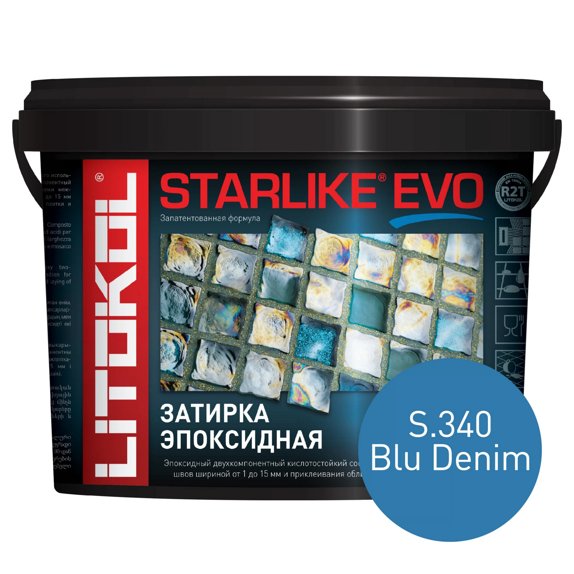 Изображение товара Эпоксидная затирка LITOKOL STARLIKE EVO S.340 Blu Denim 5 кг для швов и керамической плитки
