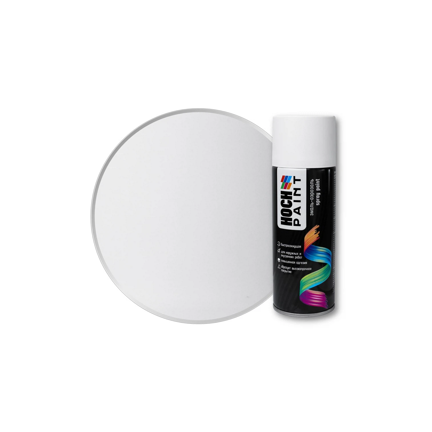Изображение товара Эмаль-аэрозоль Hoch Paint акриловая универсальная RAL 9003 (сигнальный белый) матовая 520 мл Изображение товара Эмаль-аэрозоль Hoch Paint акриловая универсальная RAL 9003 (сигнальный белый) матовая 520 мл