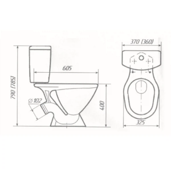 унитаз-компакт цоп, к/в, 1-реж., сид. пп (универсал)