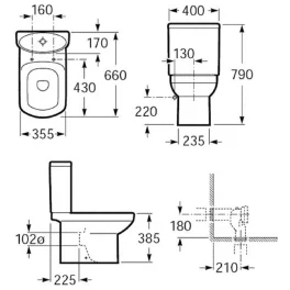 Чаша унитаза напольная Roca Dama Senso, 342517000