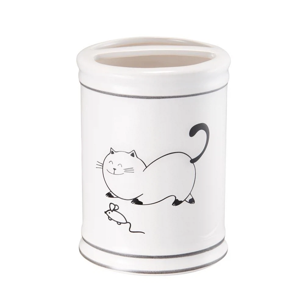 Изображение товара Стакан для зубных щеток Fora Happy Cats из керамики компактный