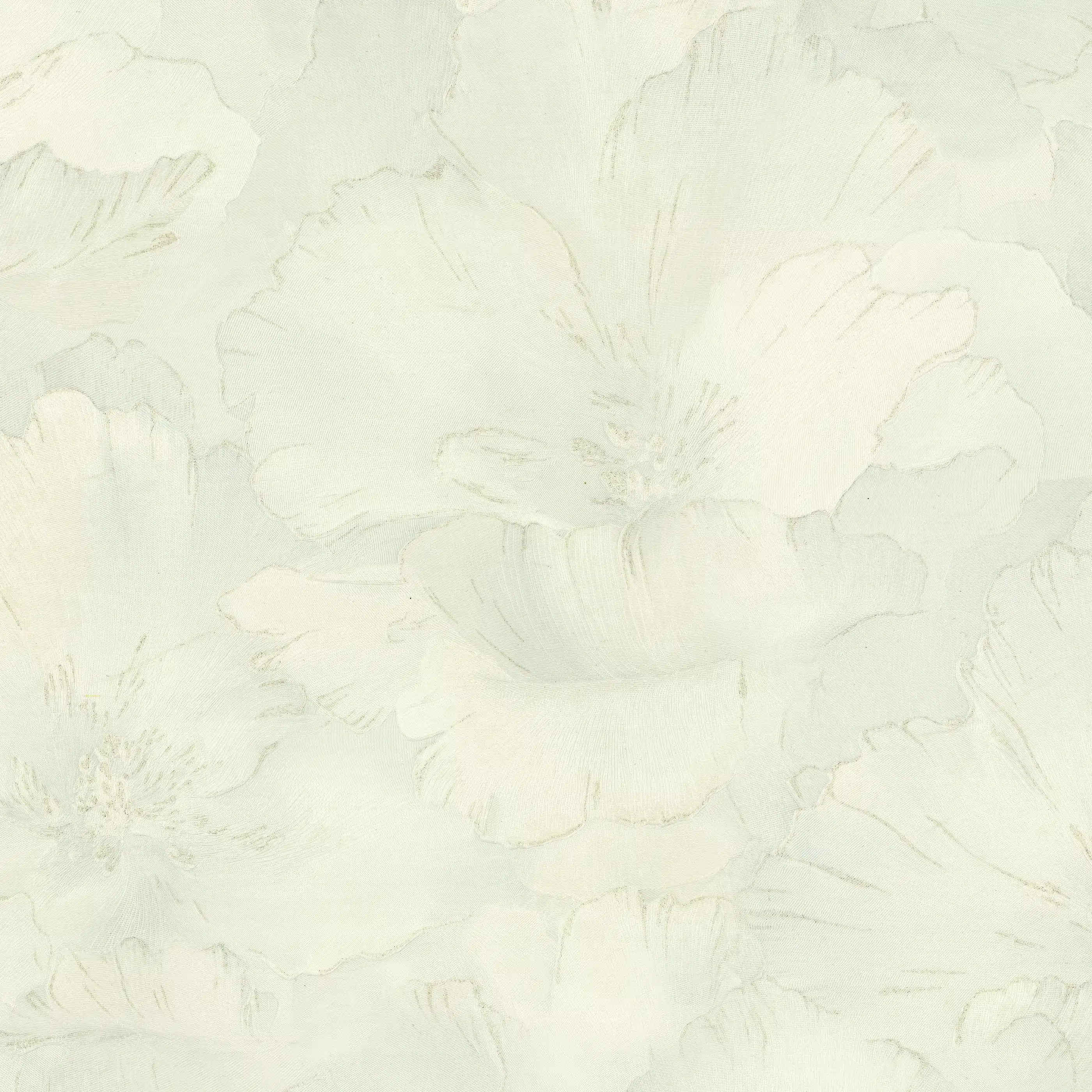 Изображение товара Обои флизелиновые Fleur Ornamy белые с флористическим рисунком