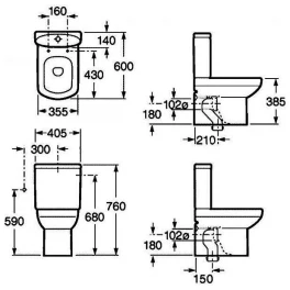 Чаша унитаза напольная Roca Dama Senso Compacto, 342518000