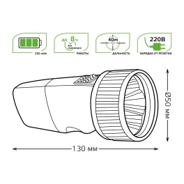 Фонарь прожекторный Gauss gfl103 1W 40Лм IP44 аккумуляторный GF103