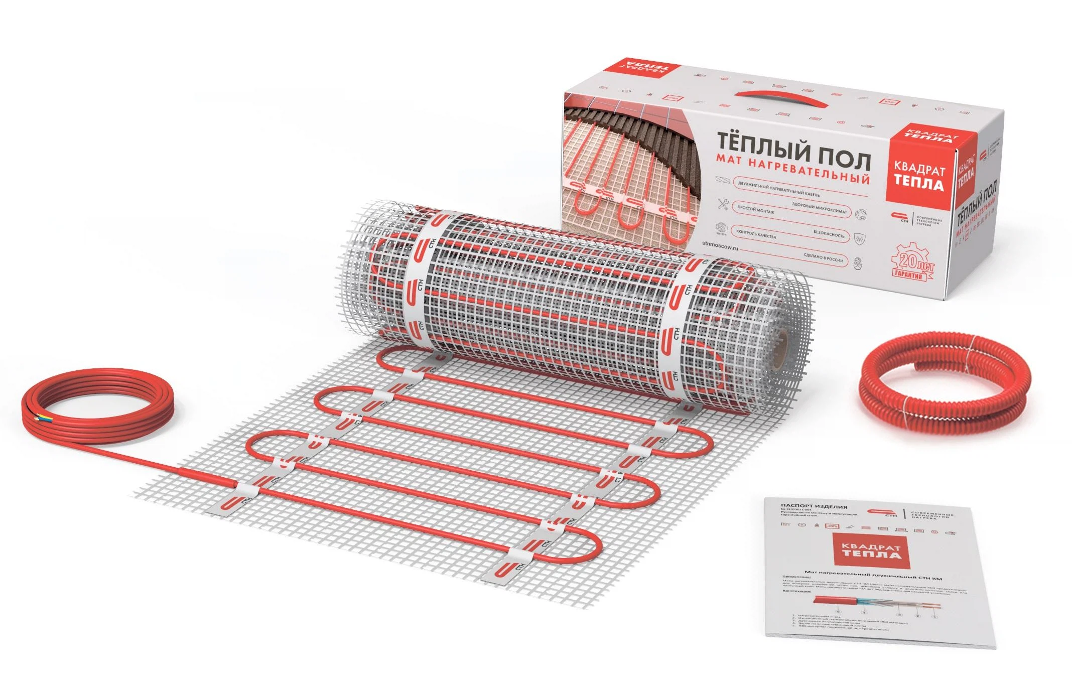 Изображение товара Нагревательный мат Квадрат тепла СТН КМ-150-1,0 для уютного пола