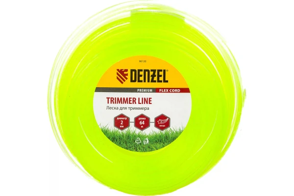 

леска для триммера 2,0 (64м) звездочка flex cord, denzel 96120