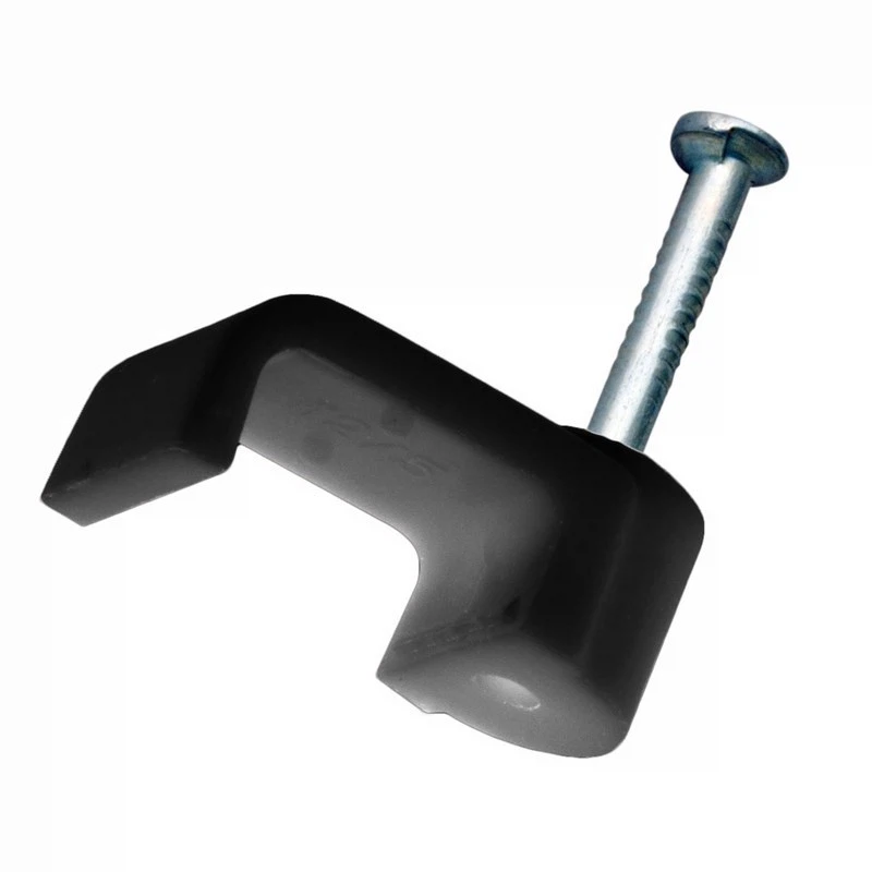 Изображение товара Скоба 5мм плоская пластиковая белая, высота 2мм (50шт) Rexant, 07-4205