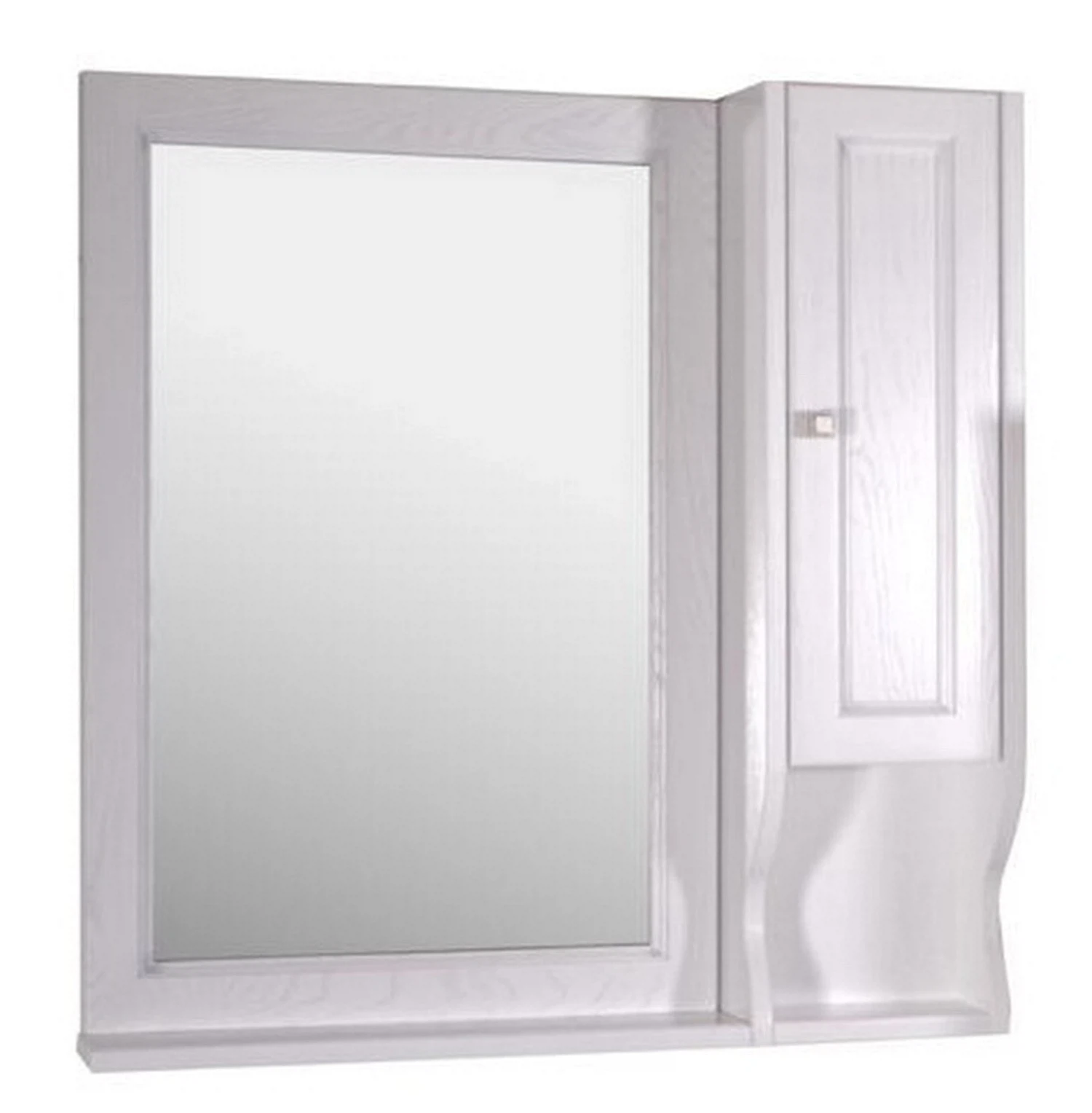 Изображение товара Комплект мебели зеркало-шкаф ASB-Woodline Гранда 85 см белый патина серебро