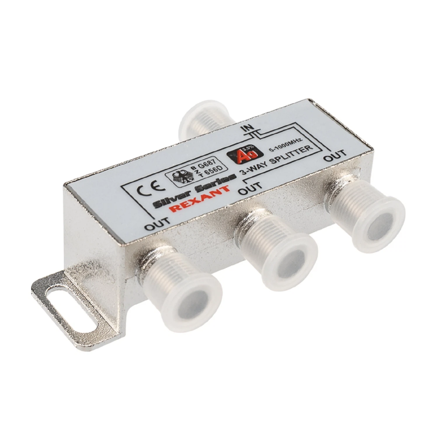 Изображение товара Телевизионный делитель REXANT с 3 выходами и F-разъемами 1000МГц