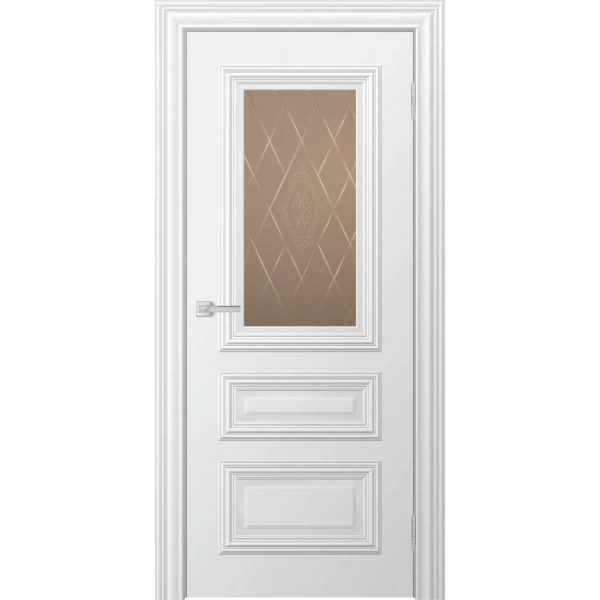 Фото Полотно дверное стекло сатинат ella 2000х900мм.,эмаль, цвет снежный