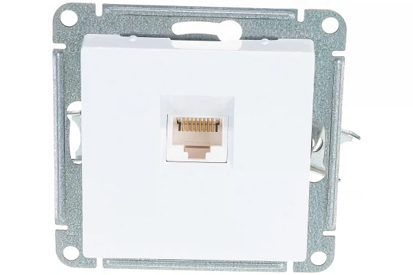 

розетка компьютерная rj45 (скрытая, белая, 1 пост, без рамки) se atlasdesign, atn000183, Белый