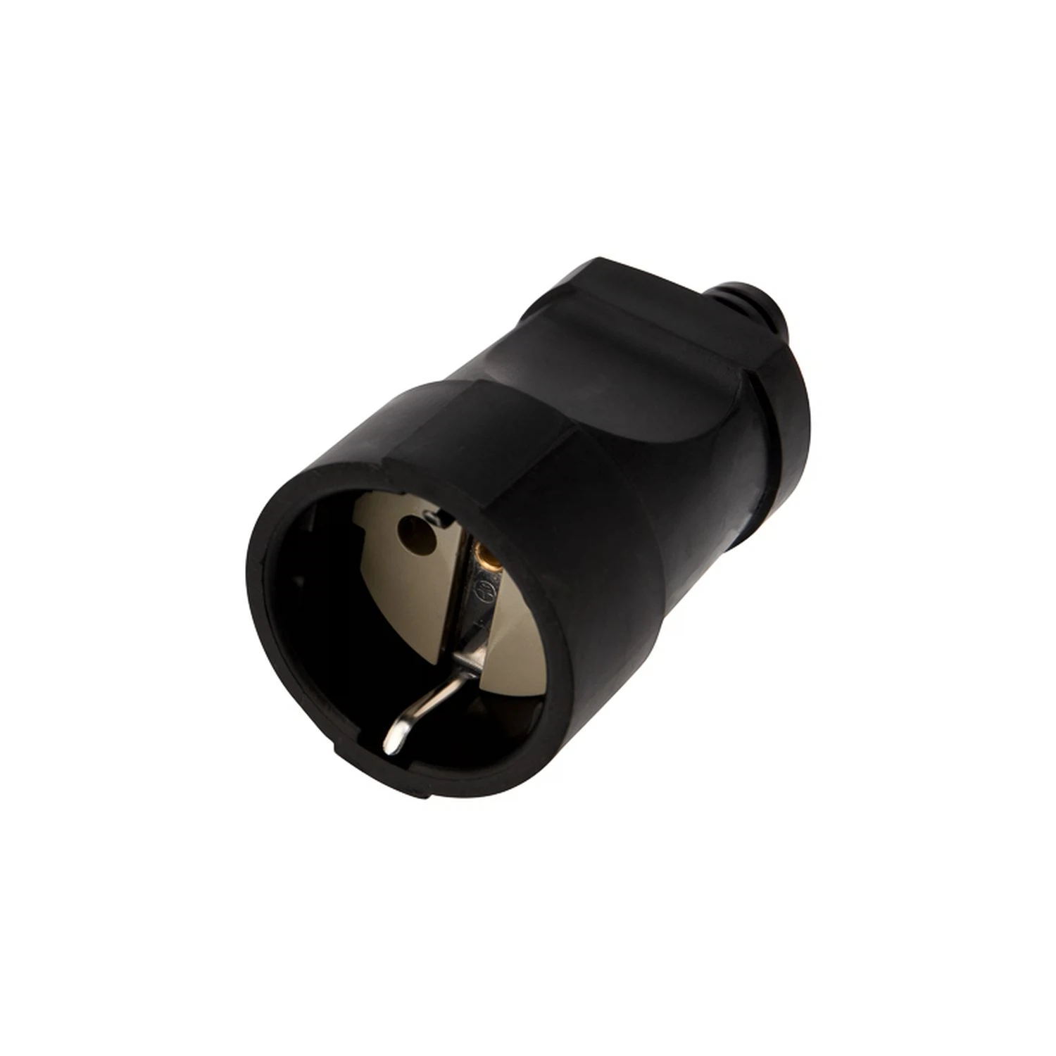 Изображение товара Штепсельное гнездо (пластик, с/з, 16A, прямое, черное), Rexant, 11-8529