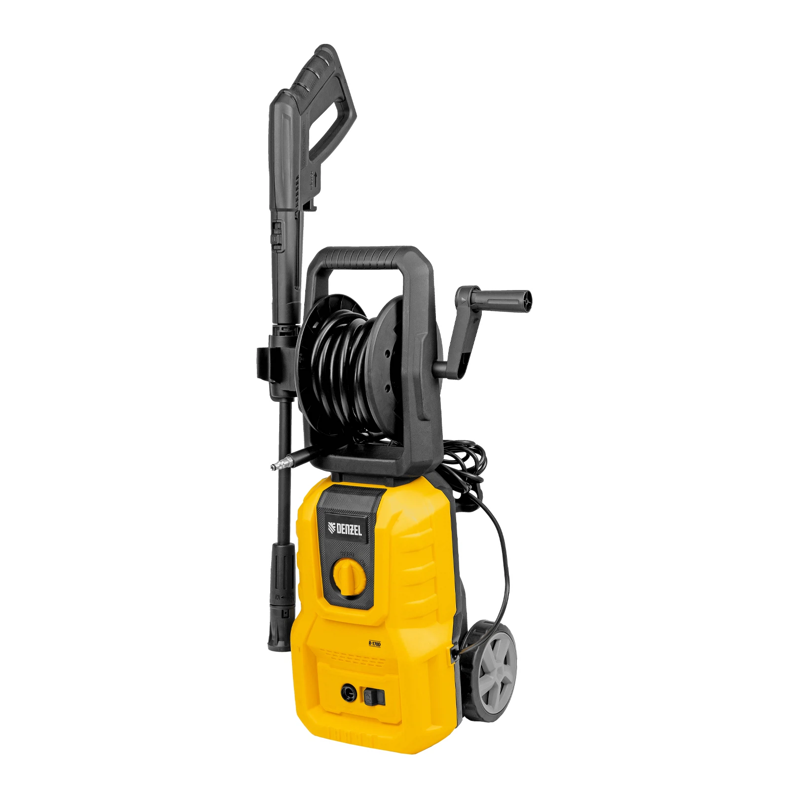 Изображение товара Моечная машина высокого давления R-170D, 1800 Вт, 170 бар, 380 л/ч, с барабаном, Denzel 58263