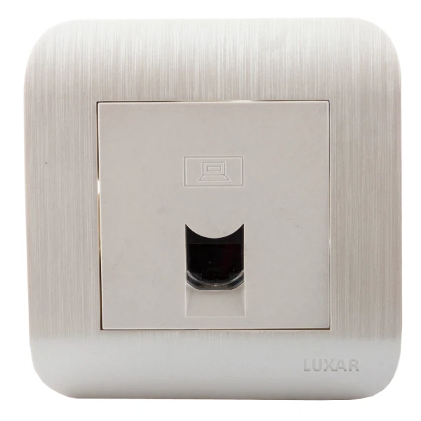 

розетка компьютерная rj-45 (белая, 1 пост, с рамкой) luxar deco 10.045.01, Белый