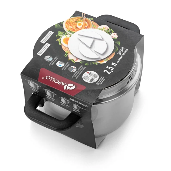 

кастрюля с крышкой 2,5л gusto apollo gst-25