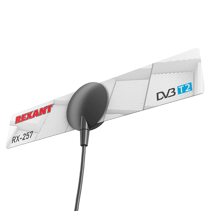 Изображение товара Антенна для ТВ комнатная "активная" dvb-t2, 33дБ (rx-257) на присоске, Rexant 34-0257