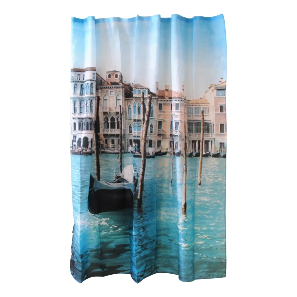 

занавеска для ванной curtain-venice "венеция", 100%полиэстер, размер 180*180см, 12 крючков в комплек