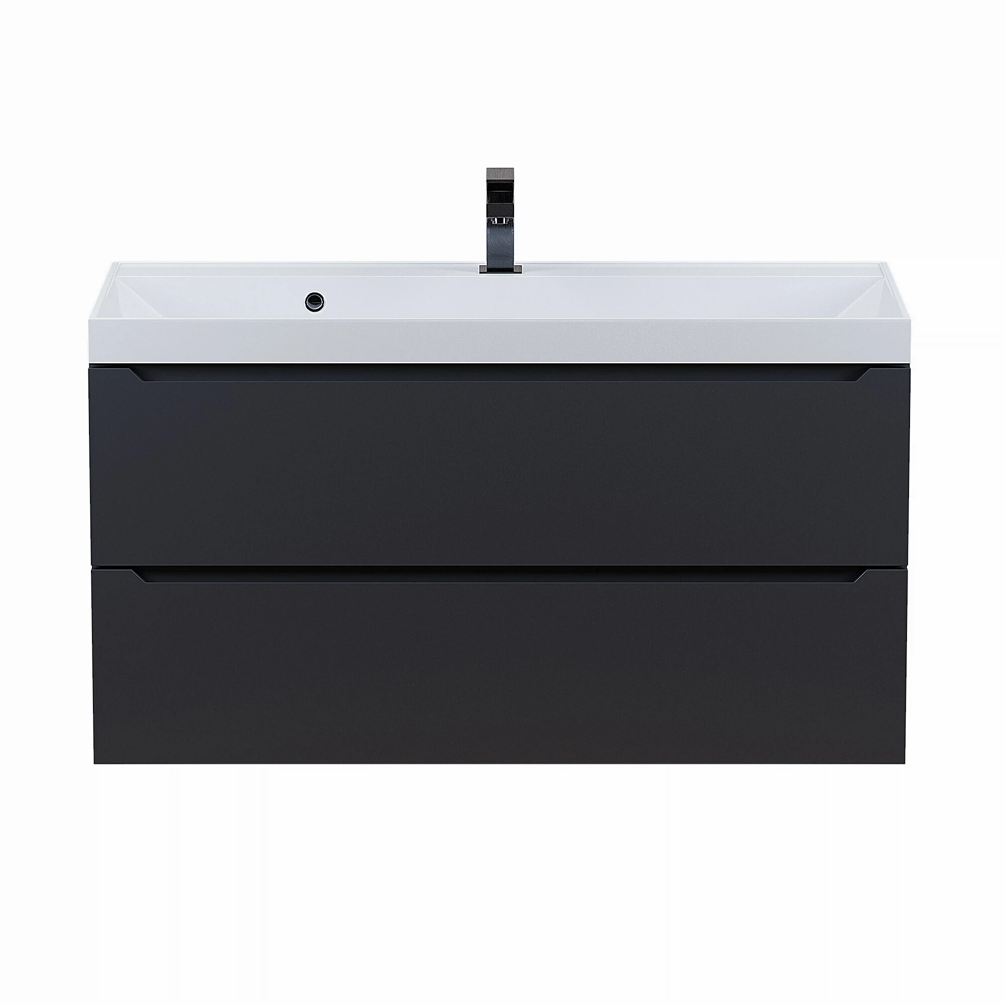 Изображение товара Тумба под раковину для ванной Uperwood Tanos 100x45x50 см черная подвесная