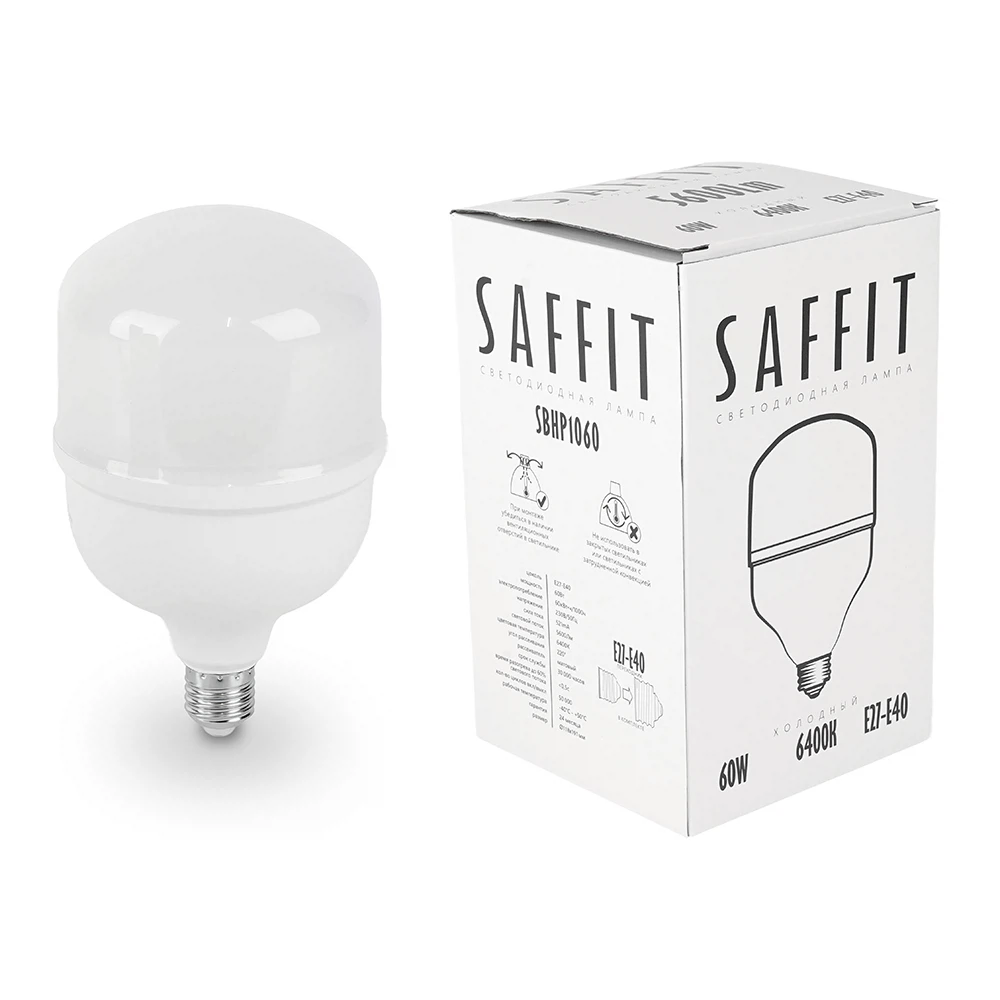 Изображение товара Светодиодная лампа SAFFIT 60W E27 холодный свет груша Изображение товара Светодиодная лампа SAFFIT 60W E27 холодный свет груша