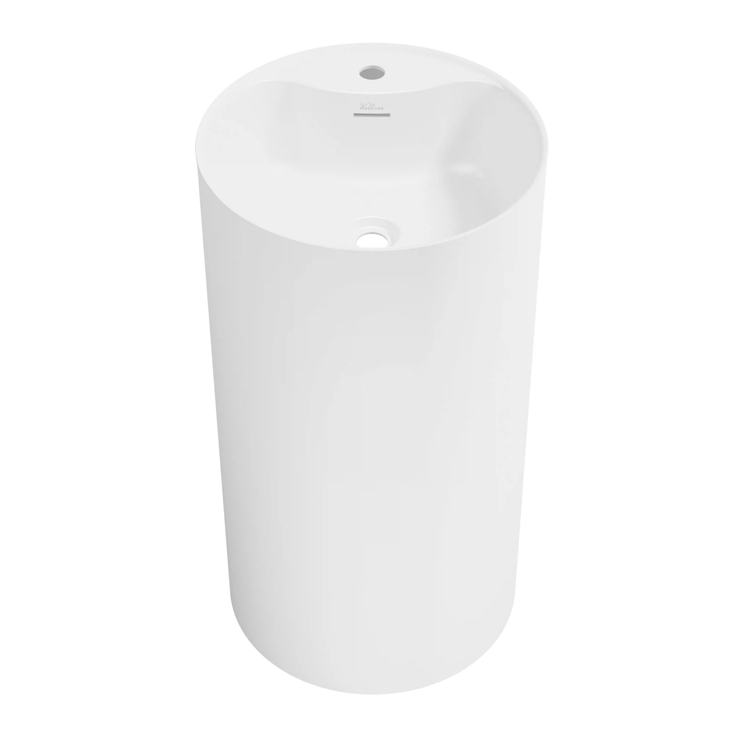 Изображение товара Напольная раковина из акрила круглая Wellsee Chalice Perfection, 45x45x85 см, цвет матовый белый