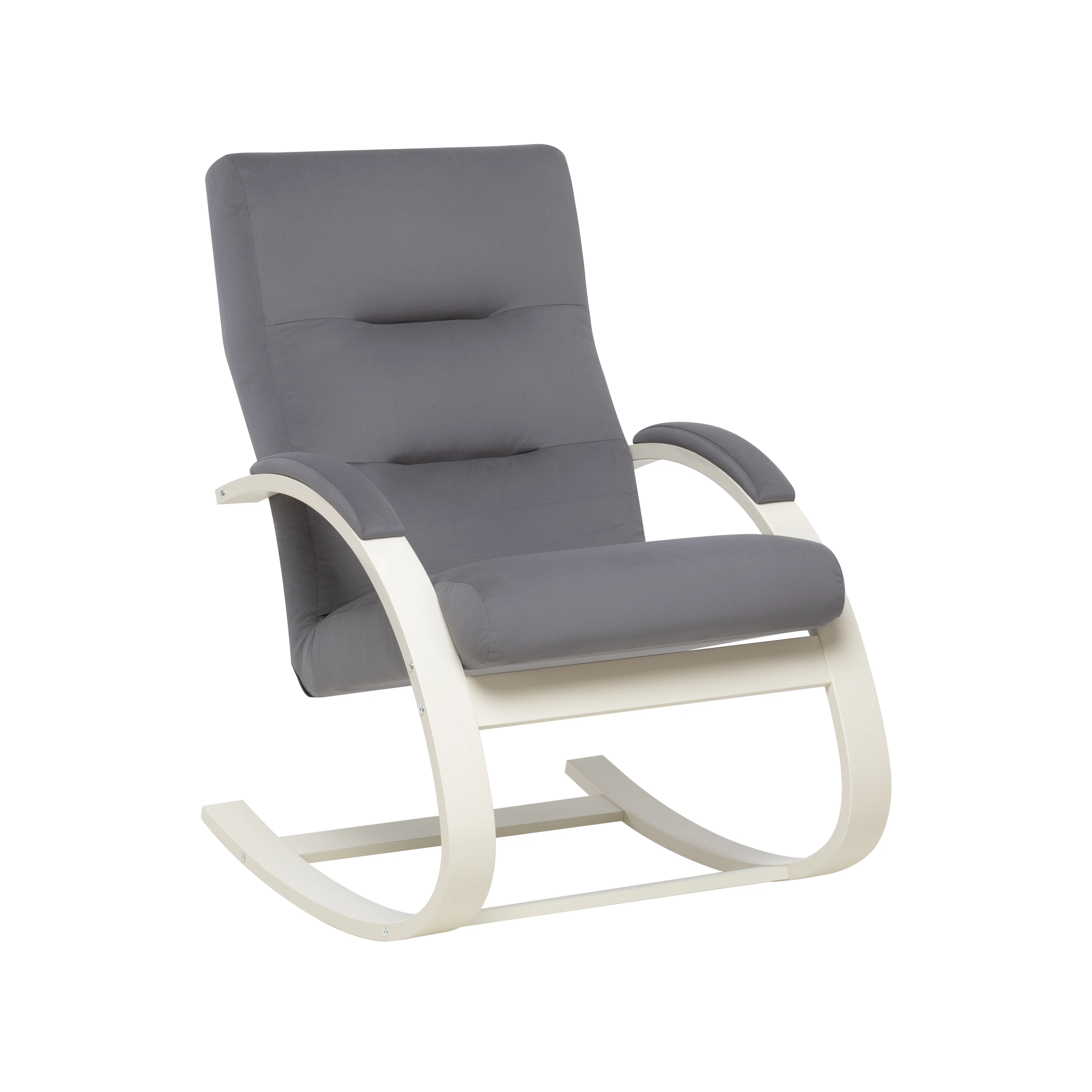 Изображение товара Кресло-качалка Милано серый велюр 68.5x80x100 см