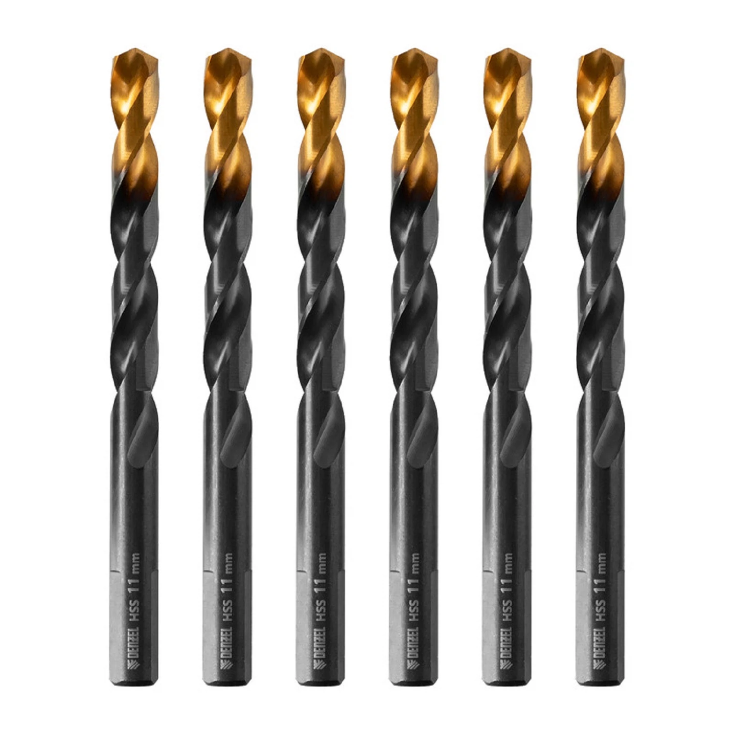 Изображение товара Сверло по металлу, 11 мм, HSS-Tin, Golden Tip, 6 шт. Denzel