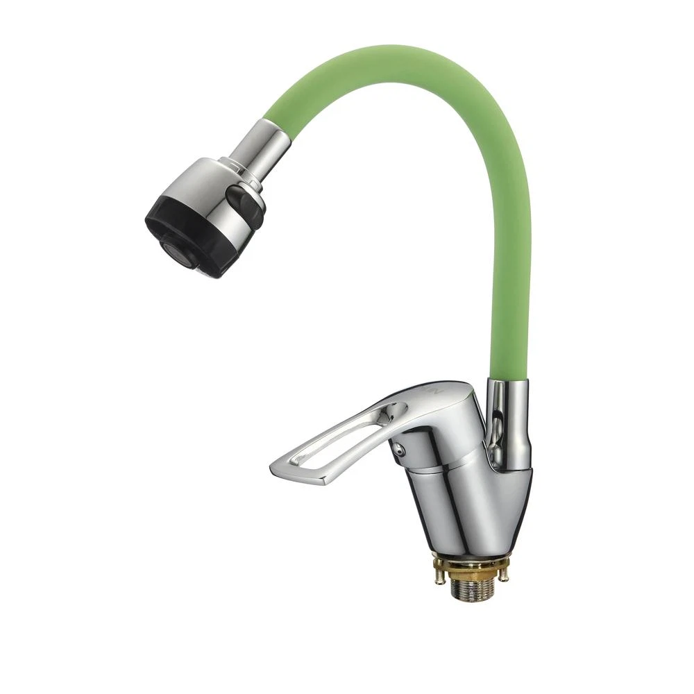 Изображение товара Смеситель для кухни с гибким изливом D-Lin D150422-5T хром зеленый