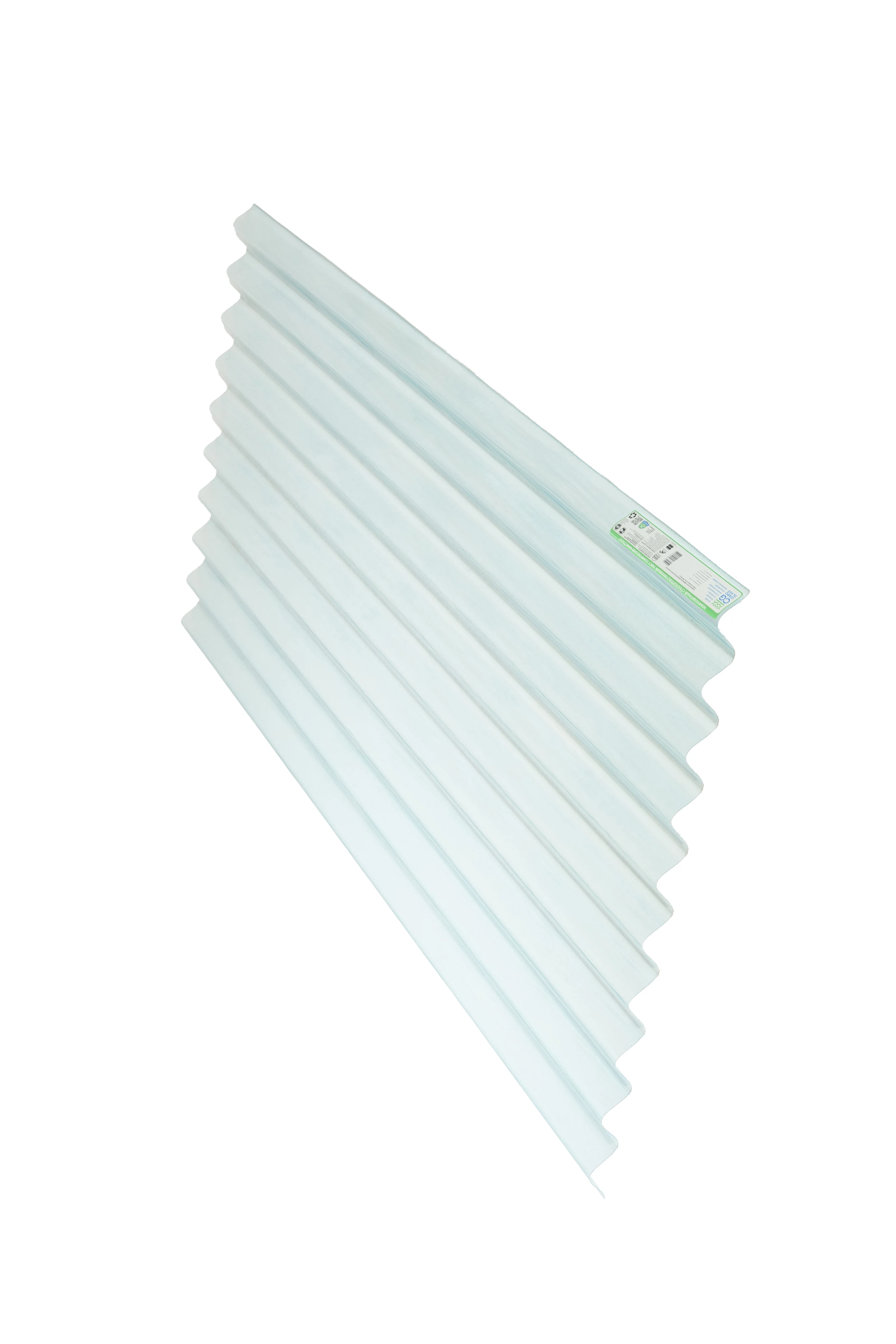 Изображение товара Композитный лист COMPOGLASS КРИСТАЛЛ волна СВ-38 0,8 мм прозрачный голубой 10 листов