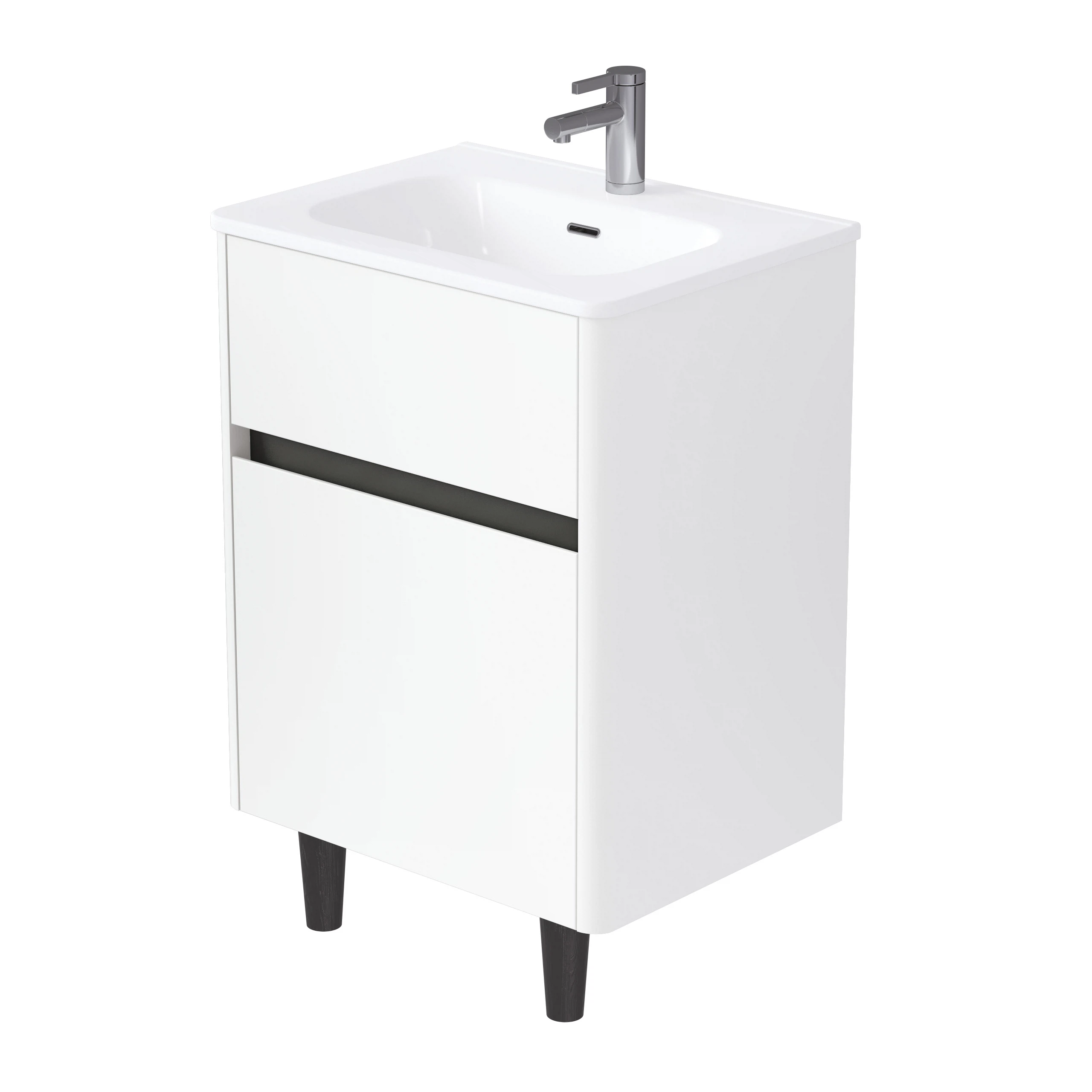 Изображение товара Тумба под раковину Mona 70Н белая напольная мебель для ванной