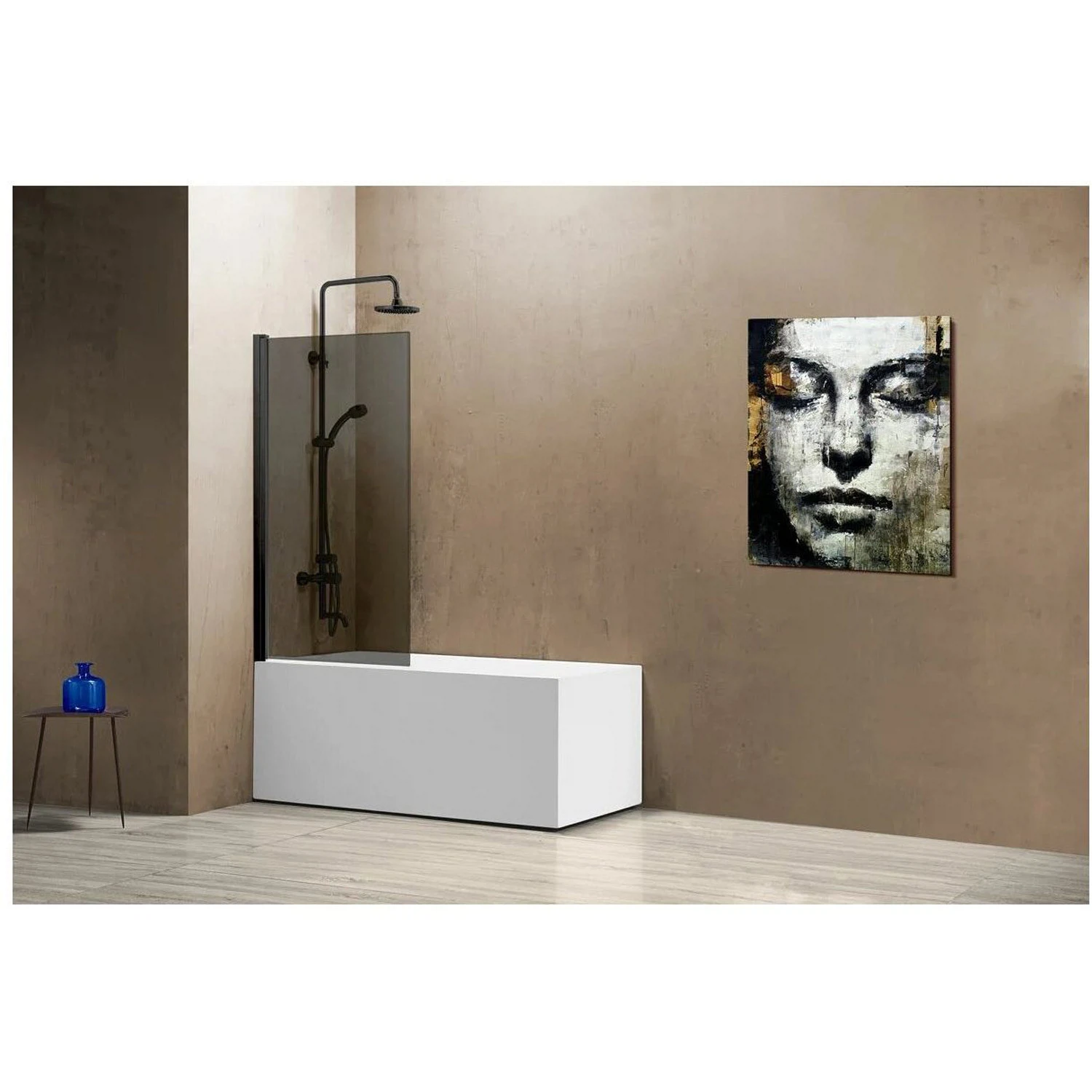 Изображение товара Душевая шторка на ванну Vincea VSB-11800CLB 800x1400 мм стекло тонированное черное