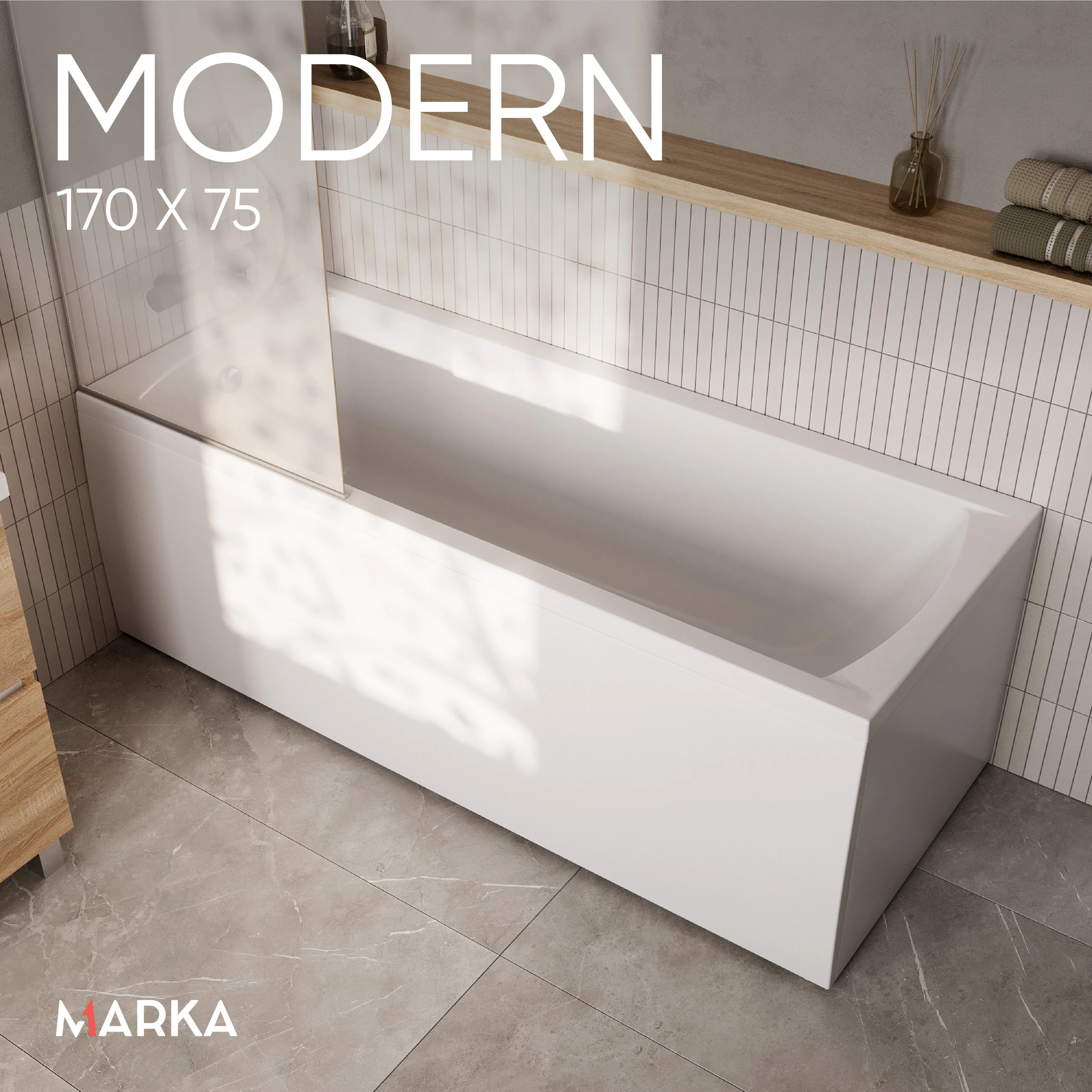 Изображение товара Ванна акриловая прямоугольная Marka One MODERN 170 * 75