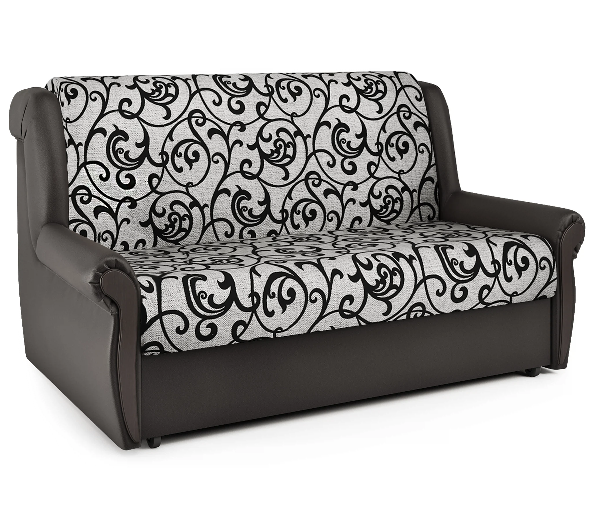 Изображение товара Диван-кровать Аккорд М из экокожи шоколад с узорами, механиз首页 аккордеон