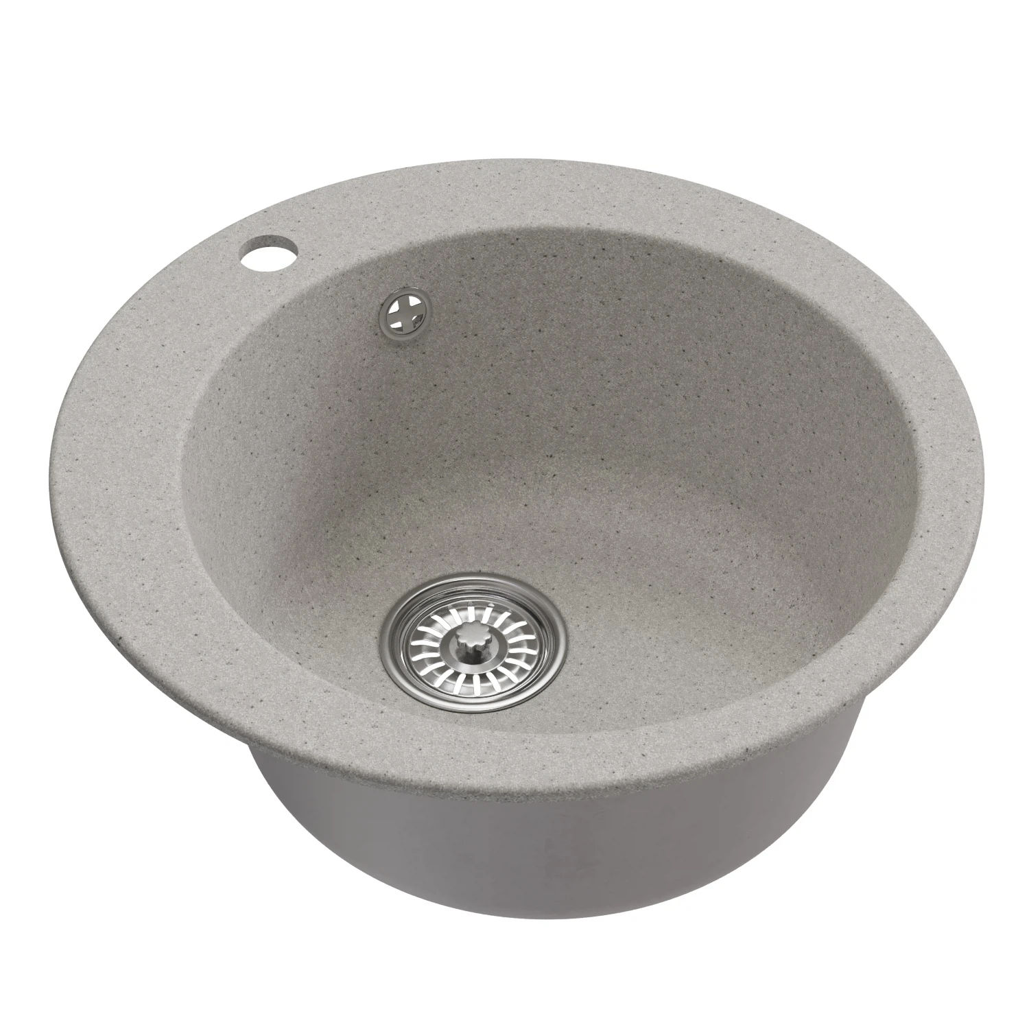 Изображение товара Мойка кухонная из искусственного мрамора Mixline ML-GM13 495 мм круглая серая