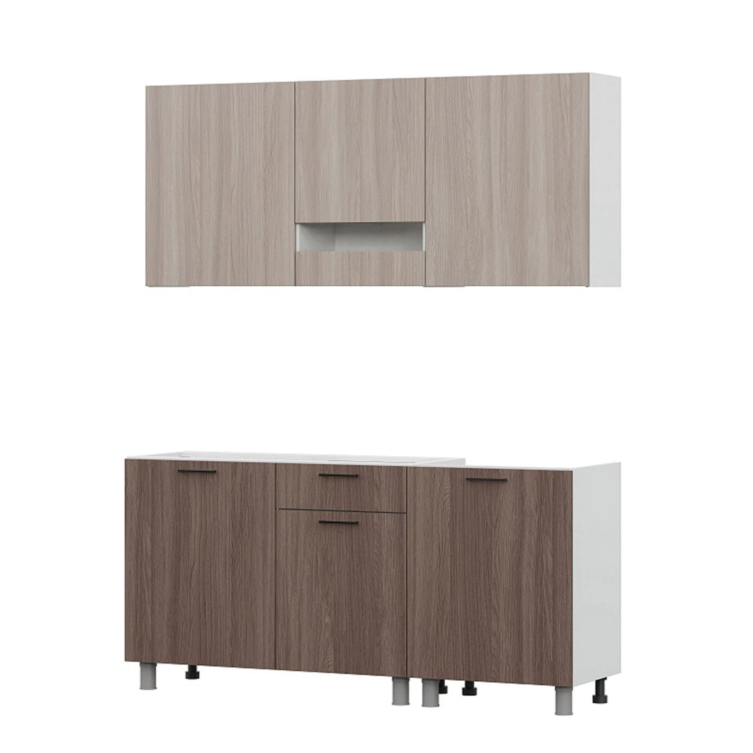 Изображение товара Готовая кухня Розалия Ясень Шимо светлый или темный без столешницы