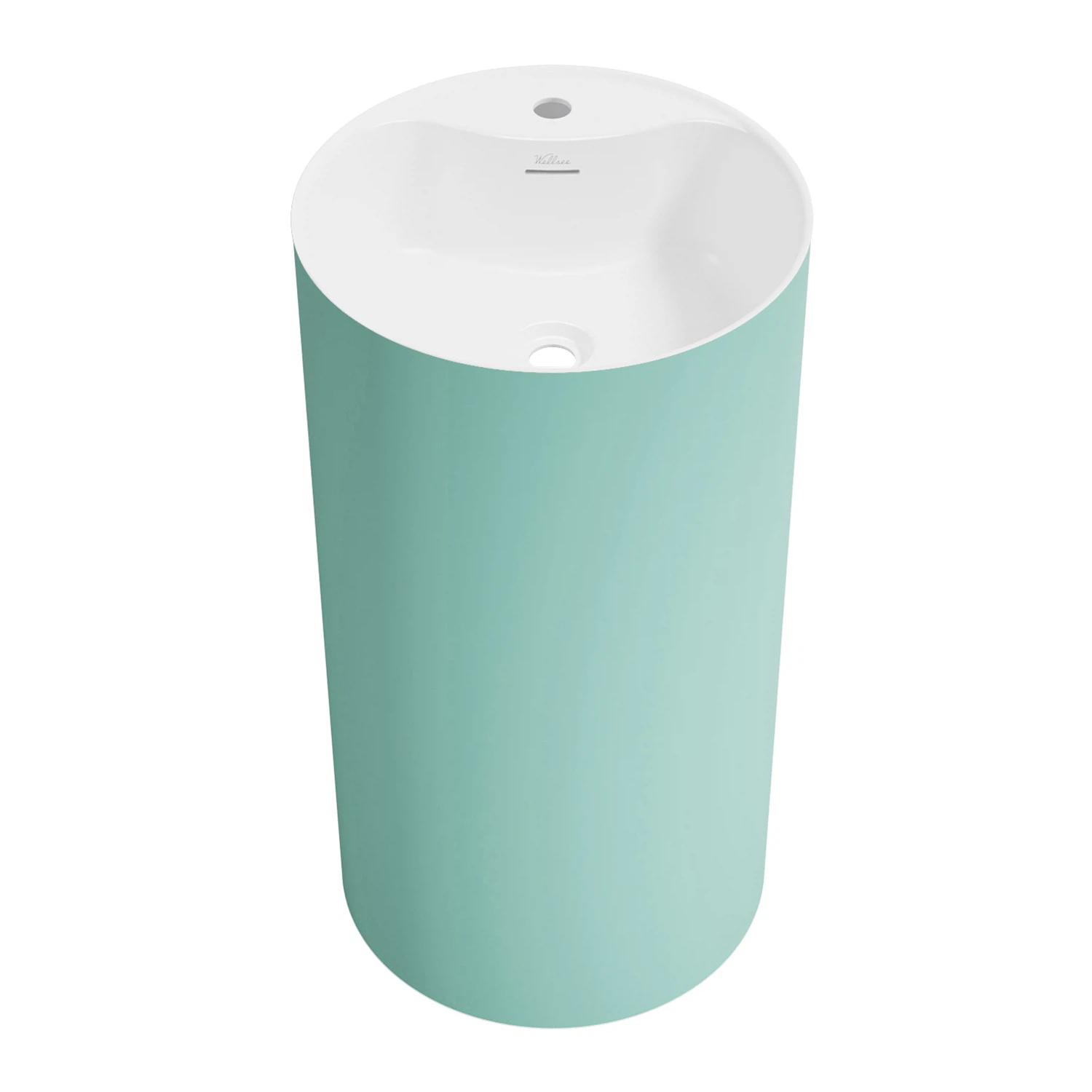 Изображение товара Напольная раковина для ванной  Wellsee Chalice Perfection, матовая, цвет светло-зеленый 45х45х85 см