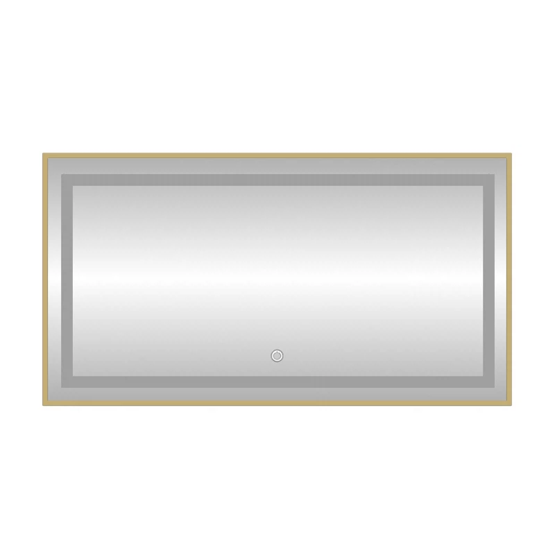 Изображение товара Зеркало с подсветкой LED Fixsen FX-2100G прямоугольное 100х80 см, золотой сатин