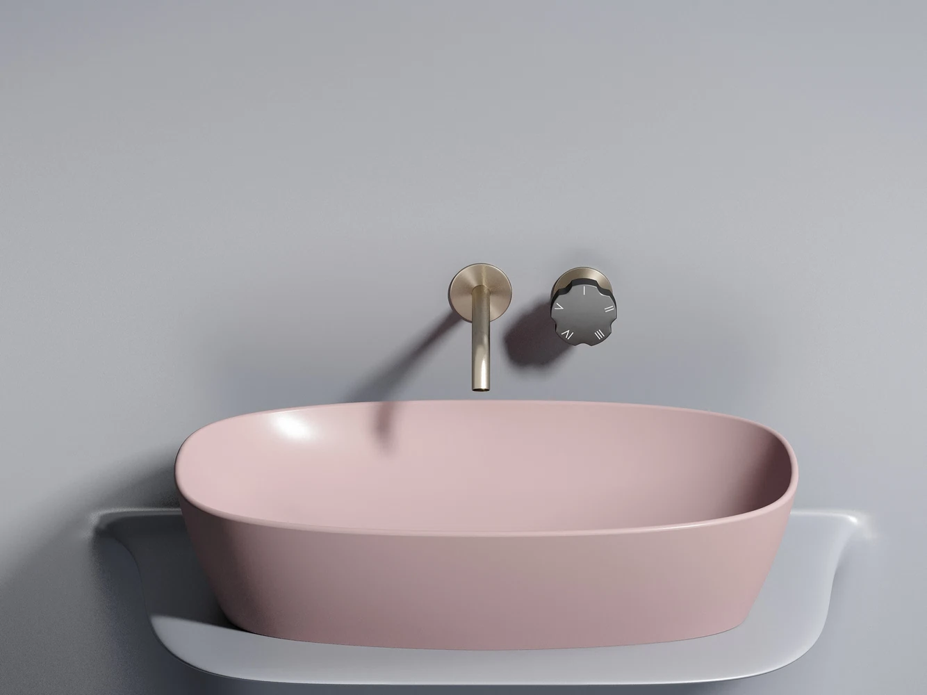 Изображение товара Умывальник овальный накладной Ceramica Nova Element 600x380 мм Розовый Матовый